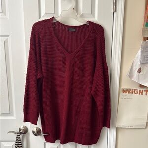 BloomChic Burgundy V-Neck Sweater 22/24